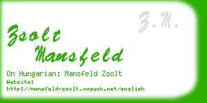 zsolt mansfeld business card